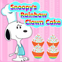 Snoopy's Rainbow Clown Cake