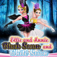 Ellie And Annie White Swan And Black Swan