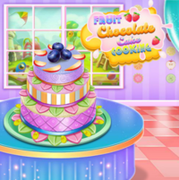 Fruit Chocolate Cake Cooking